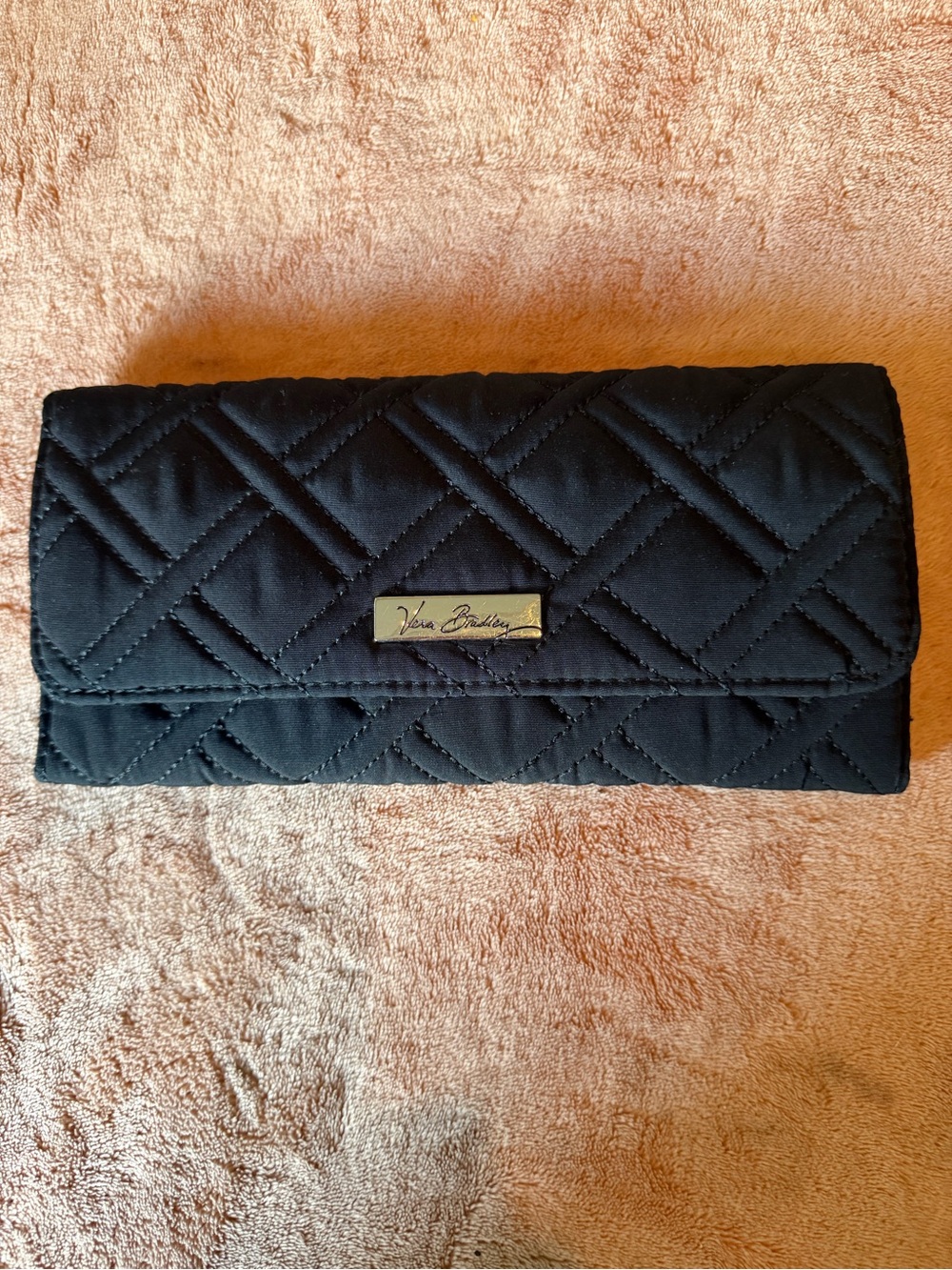 Vera Bradley Black Quilted Flap Wallet